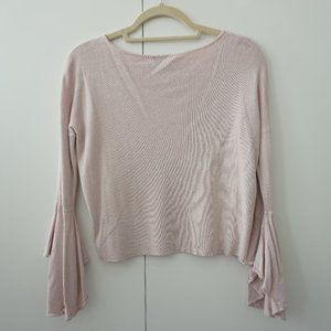 Express | Pink Ruffle Cuff Sweater